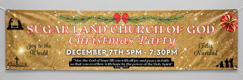 Church event hanging banner mockup