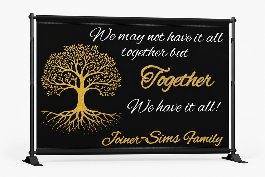 Family reunion backdrop mockup