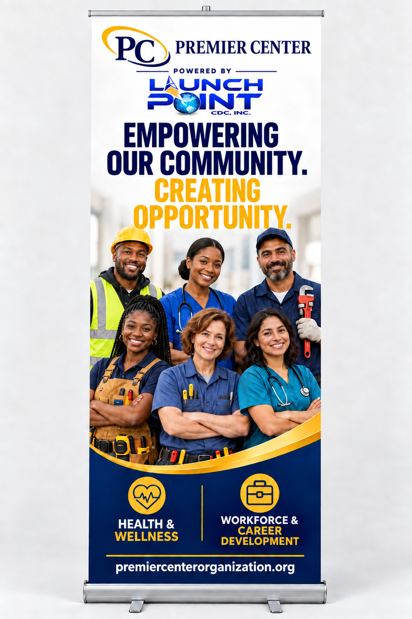 Premier Center retractable banner